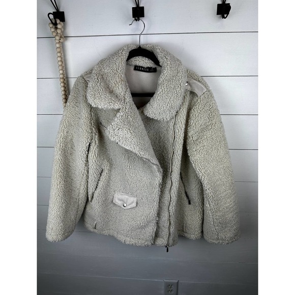 Pre-Loved Lioness On The Road Fuzzy Sherpa Moto Jacket MED - Picture 1 of 9